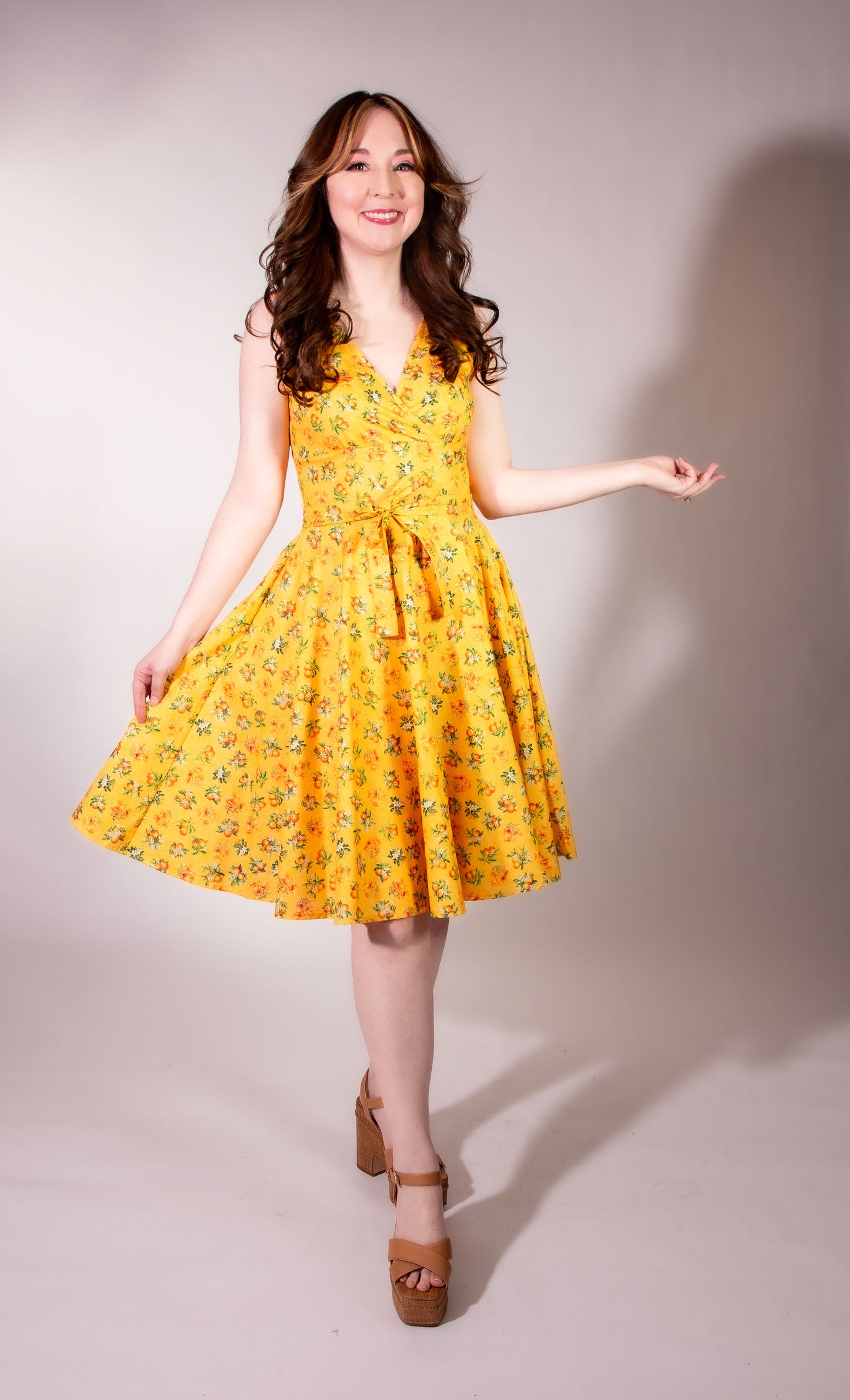 Serena Swing Dress- Orange County, Sunshine