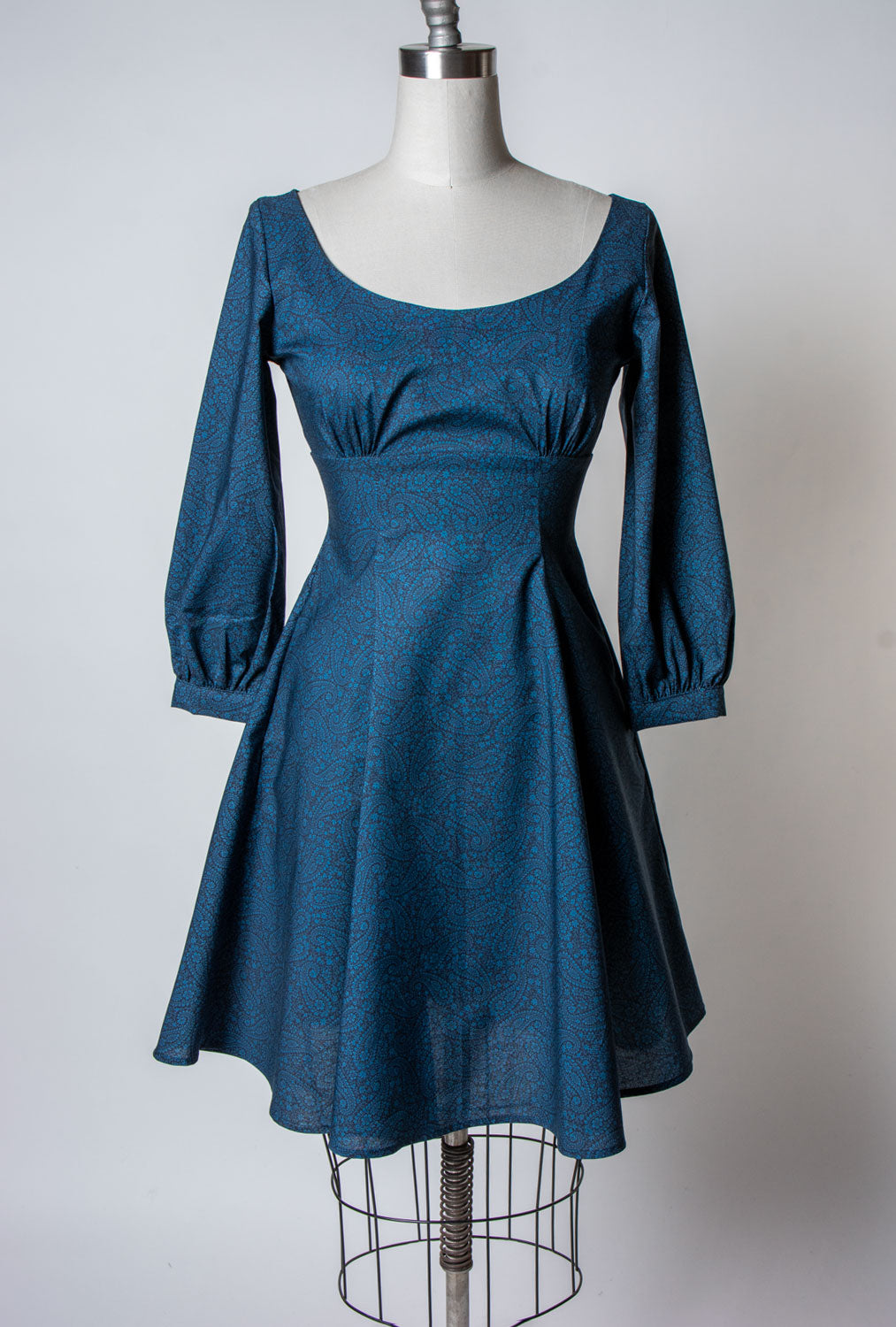 Jenni Dress- Tonal Paisley, Blue