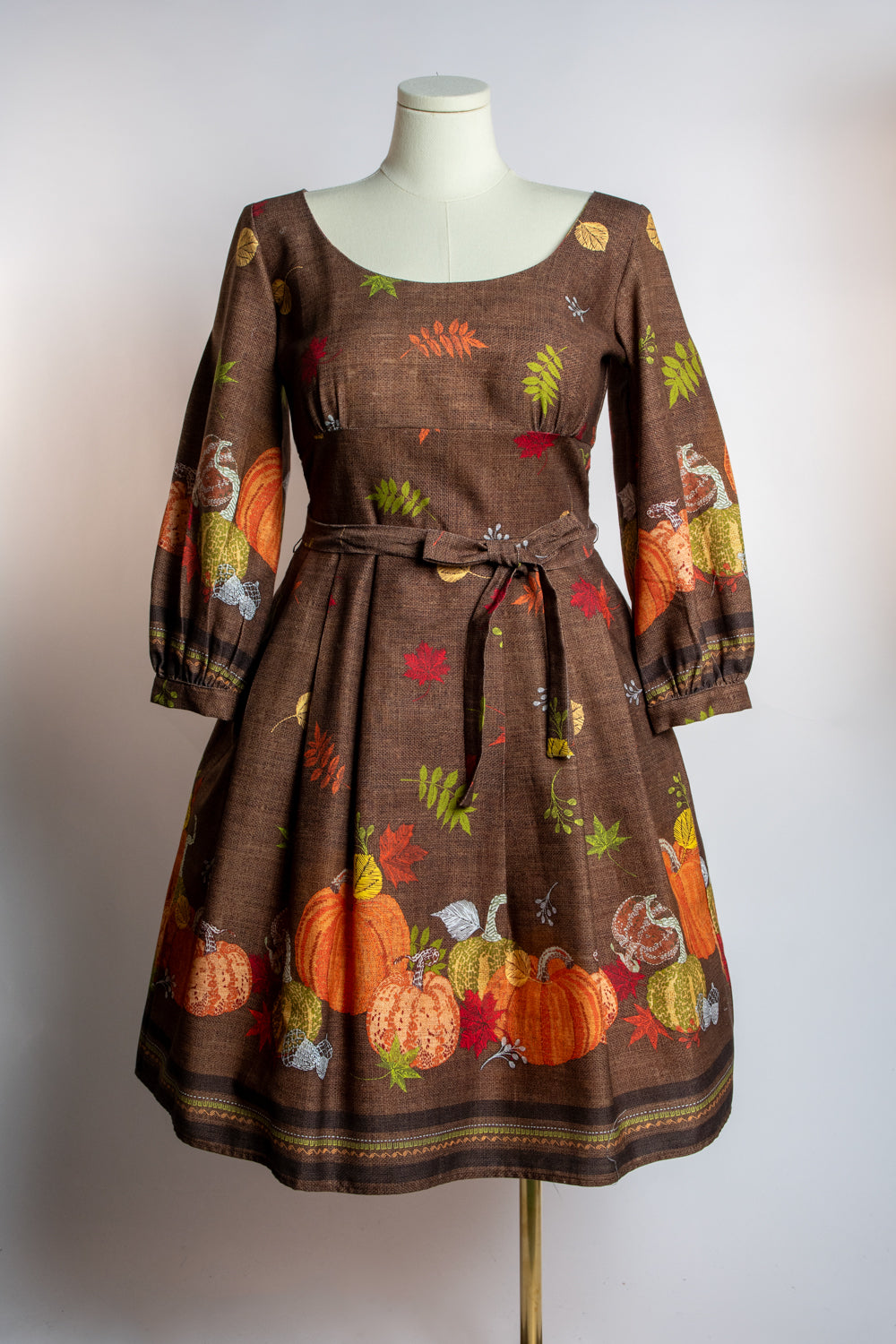 Jenni Dress - Pumpkin Border *sale