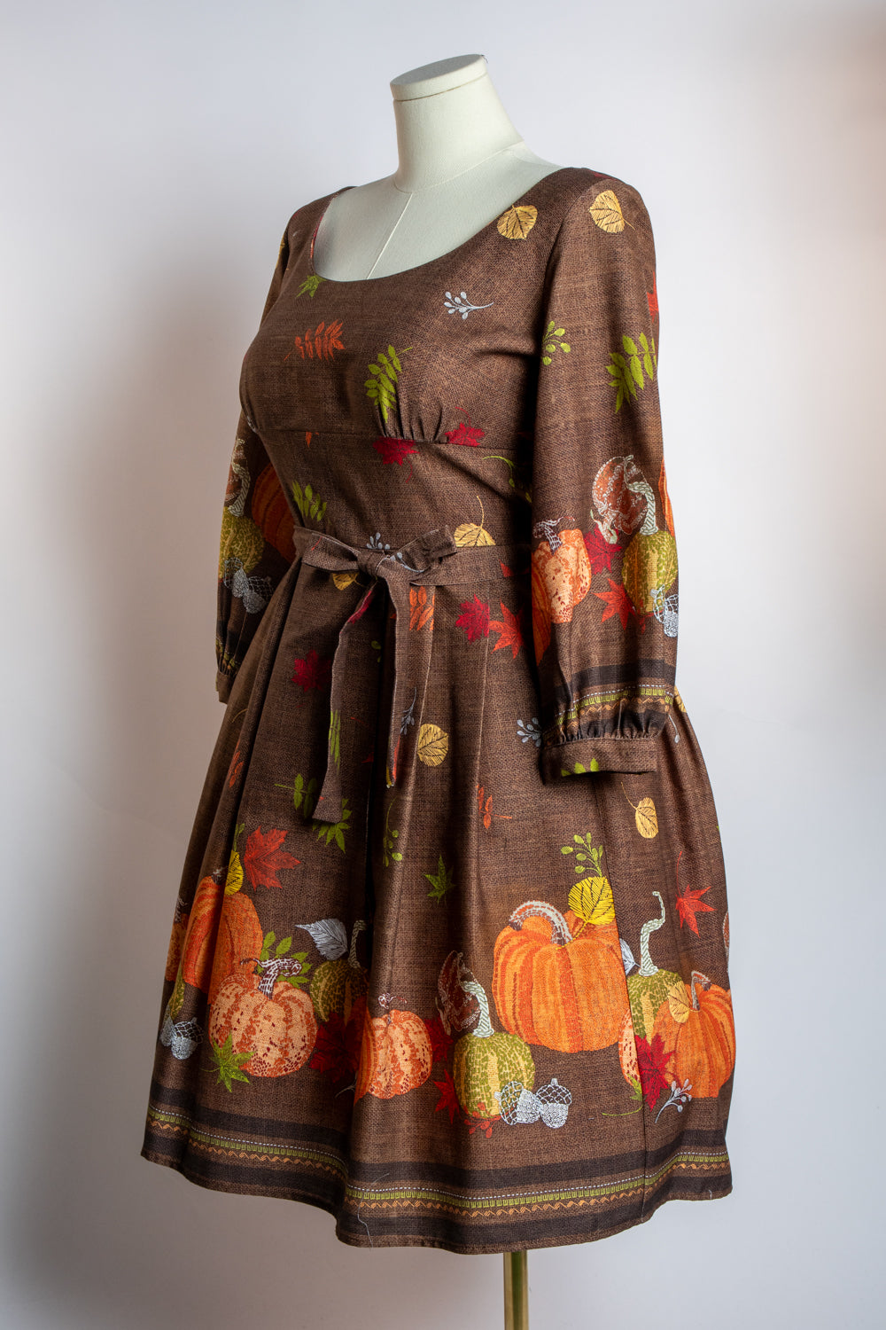 Jenni Dress - Pumpkin Border *sale