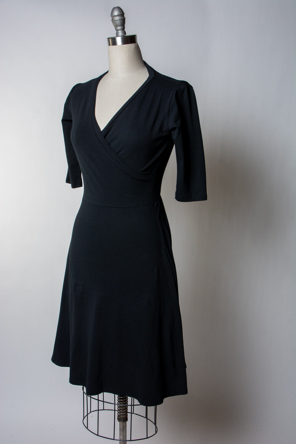 Joanie Knit Dress 3/4 Sleeve - Black