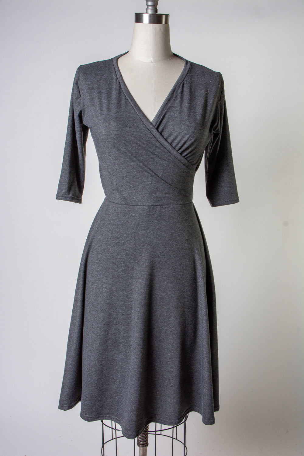 Joanie Knit Dress 3/4 Sleeve - Grey