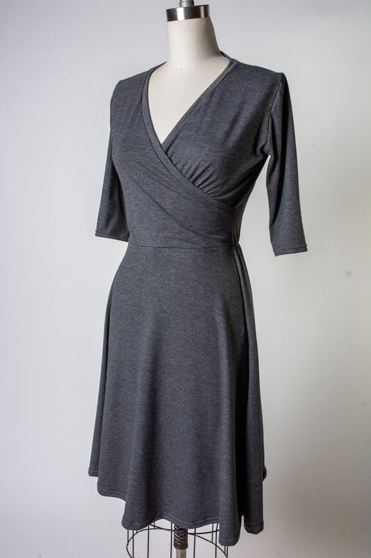 Joanie Knit Dress 3/4 Sleeve - Grey