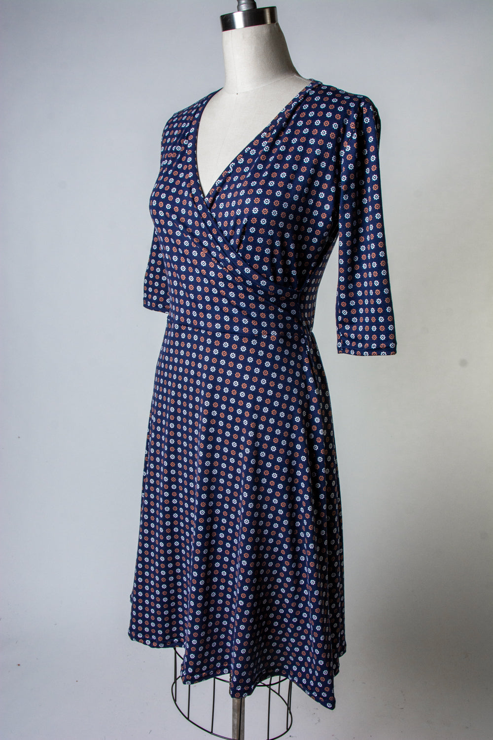 Joanie Knit Dress 3/4 Sleeve - Cafe Fluer Dot