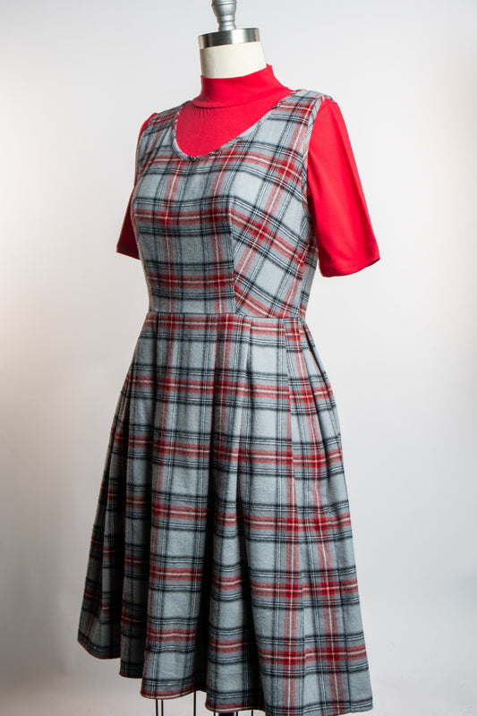 Judy Jumper - Grey Plaid Flannel (sample)*sale