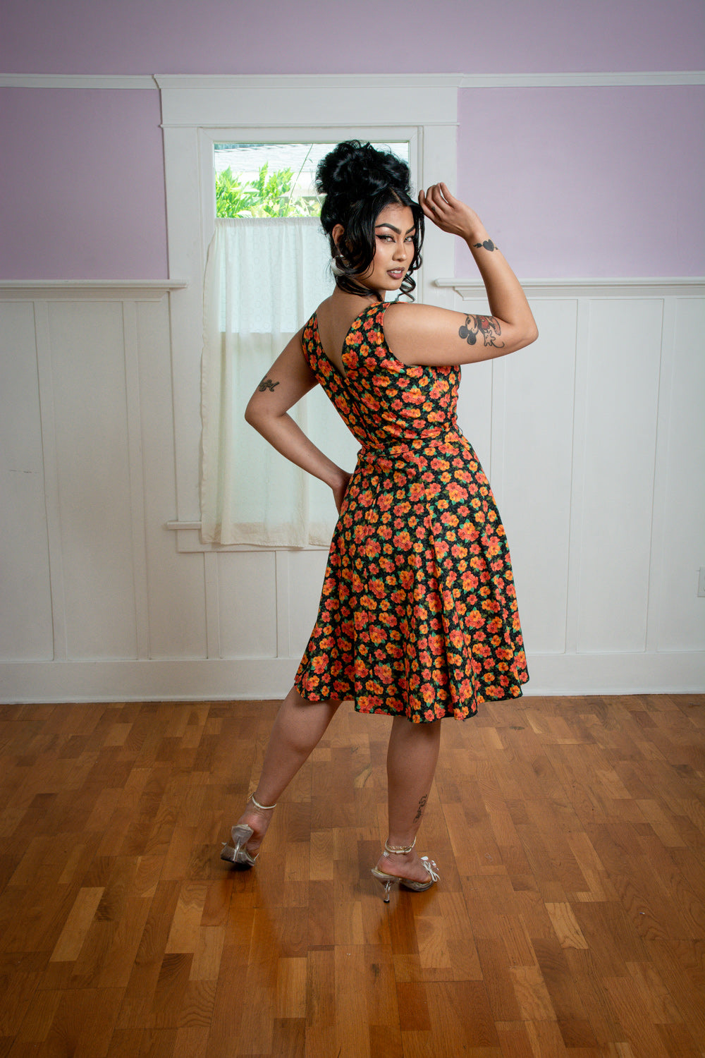 Marie Dress - Orange Hibiscus *sale