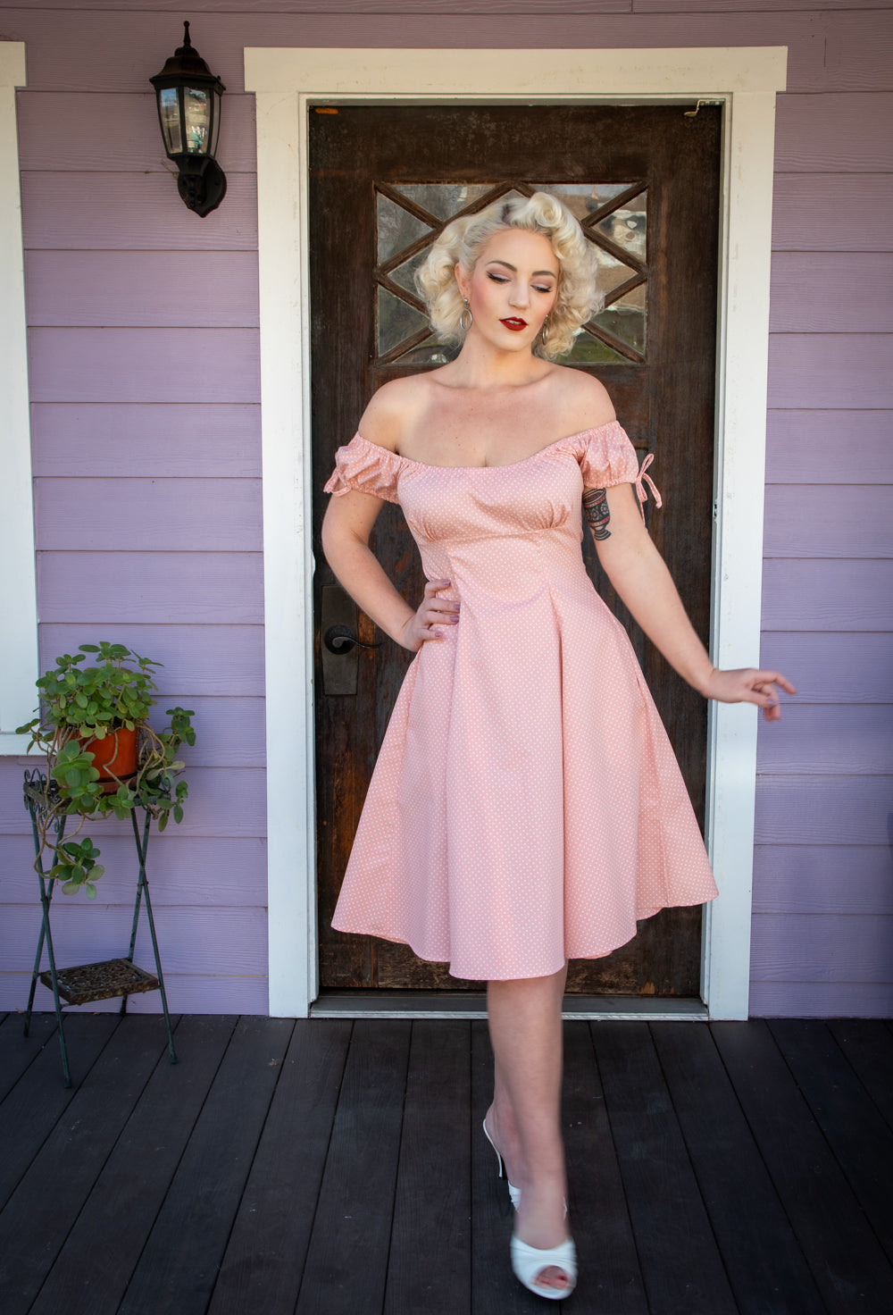 Hilda Dress - Pink Dot