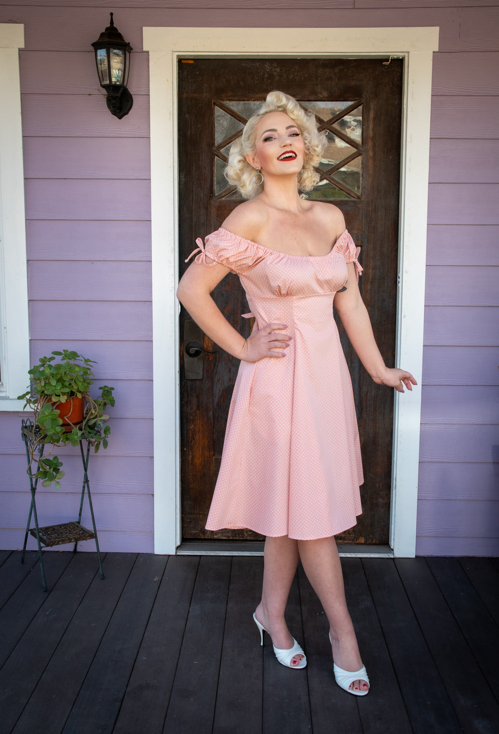 Hilda Dress - Pink Dot
