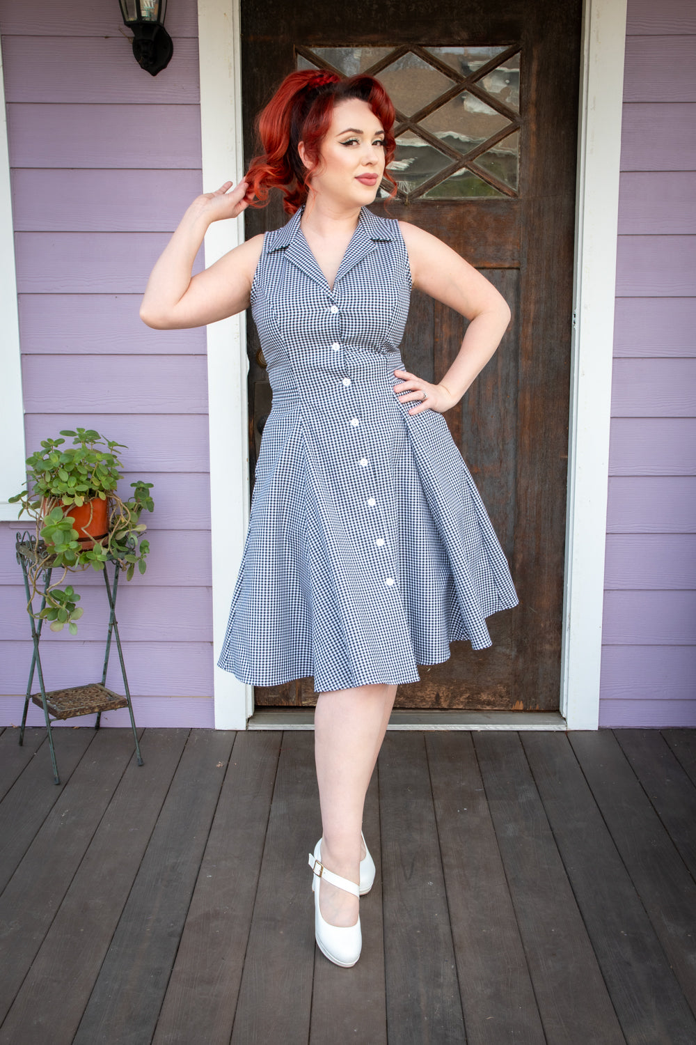 Betty Lou Dress - Black Gingham