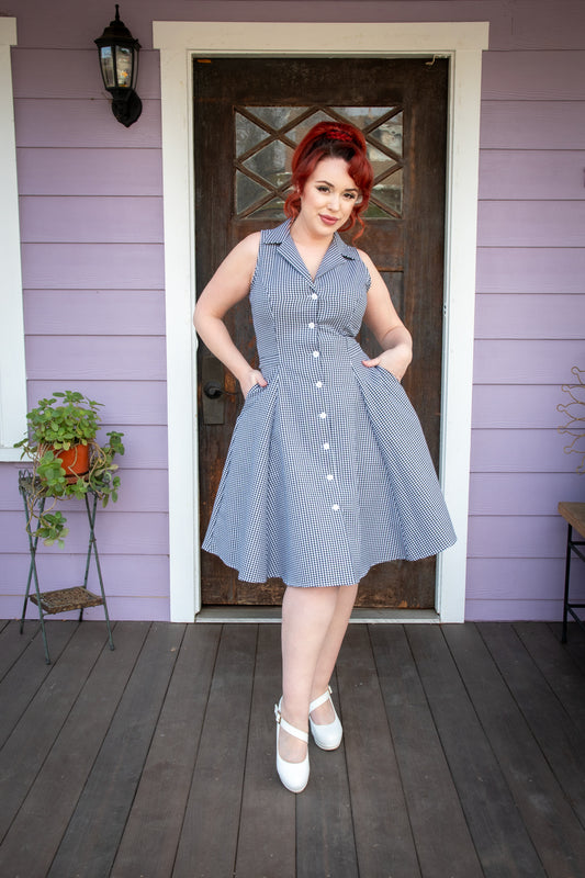 Betty Lou Dress - Black Gingham