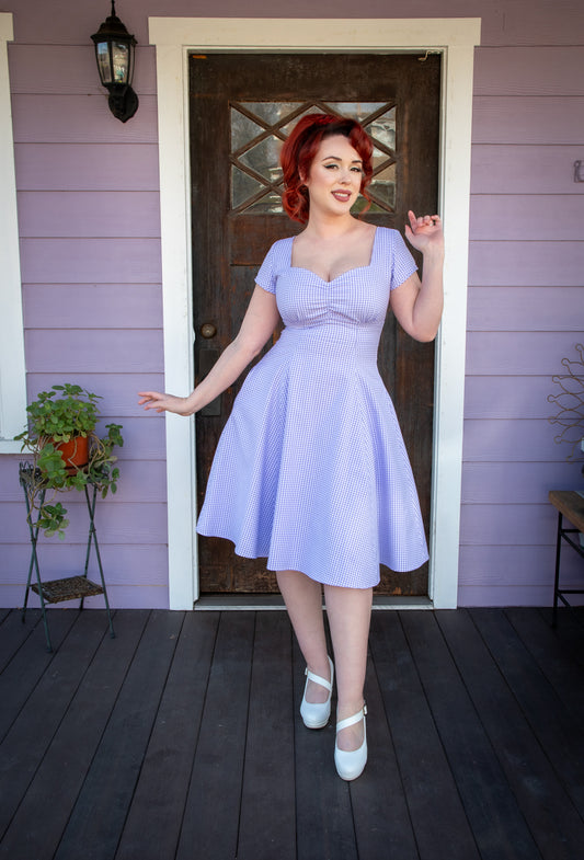 Bianca Dress - Lavender Gingham