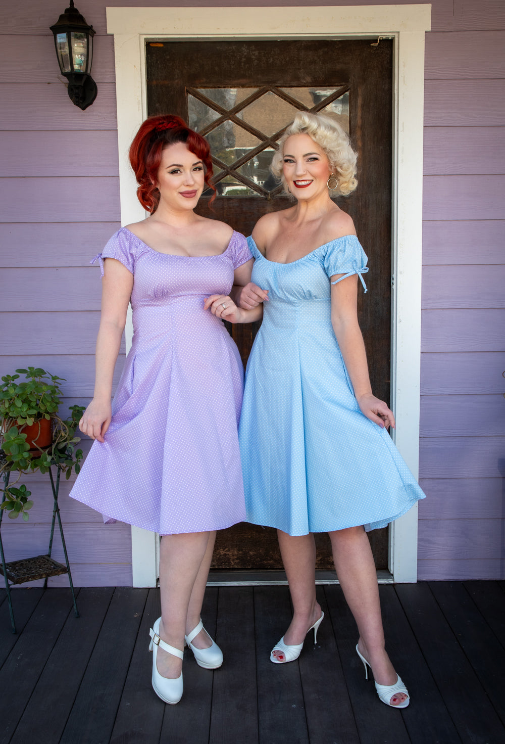Hilda Dress - Baby Blue Dot