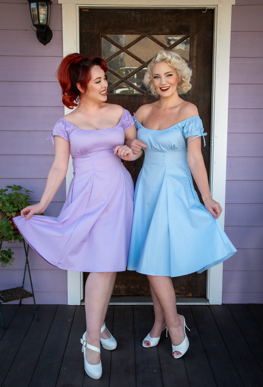 Hilda Dress - Baby Blue Dot
