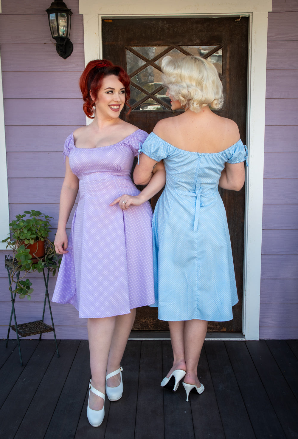 Hilda Dress - Baby Blue Dot