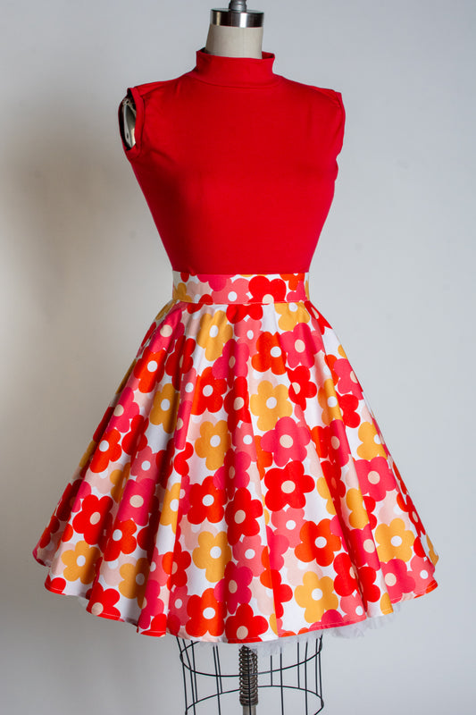 MB Circle Skirt - Pop Flower, Red