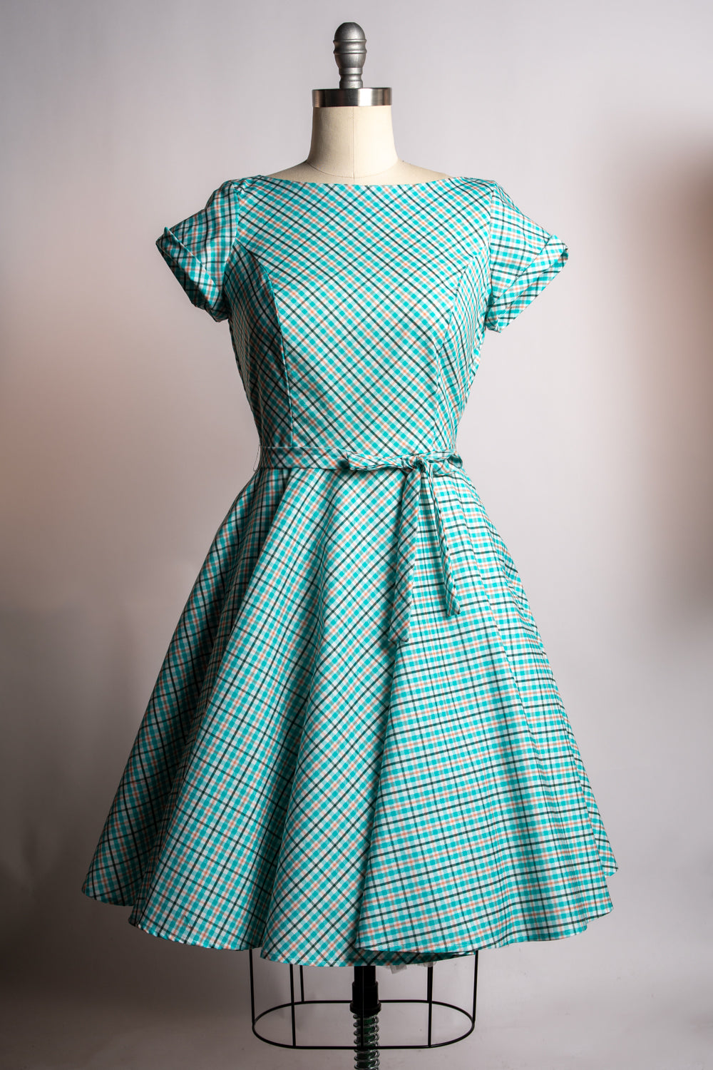 Melody Dress - Robin's Egg Bias Plaid