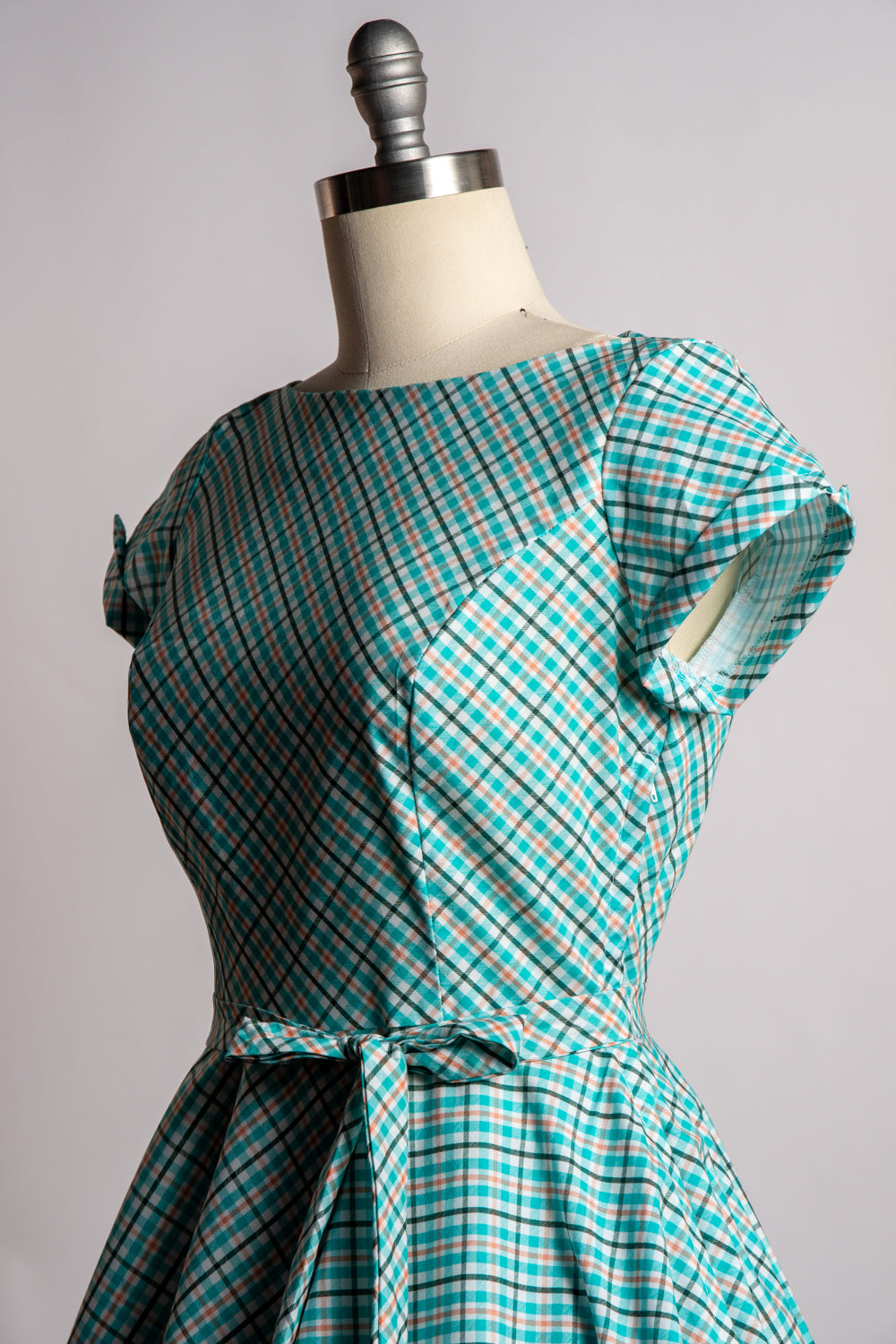 Melody Dress - Robin's Egg Bias Plaid