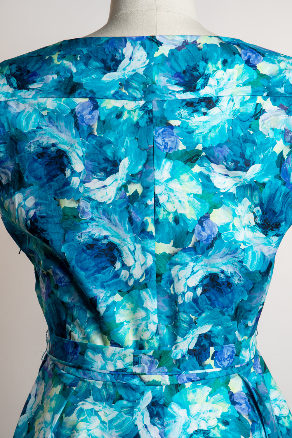 Milan Dress - Painted Roses, Azure