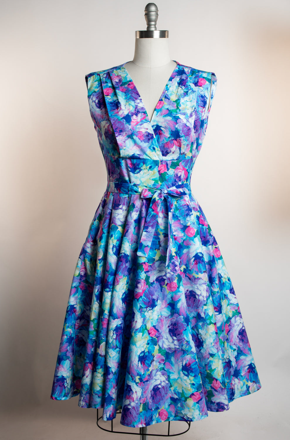 Milan Dress - Painted Roses, Violet