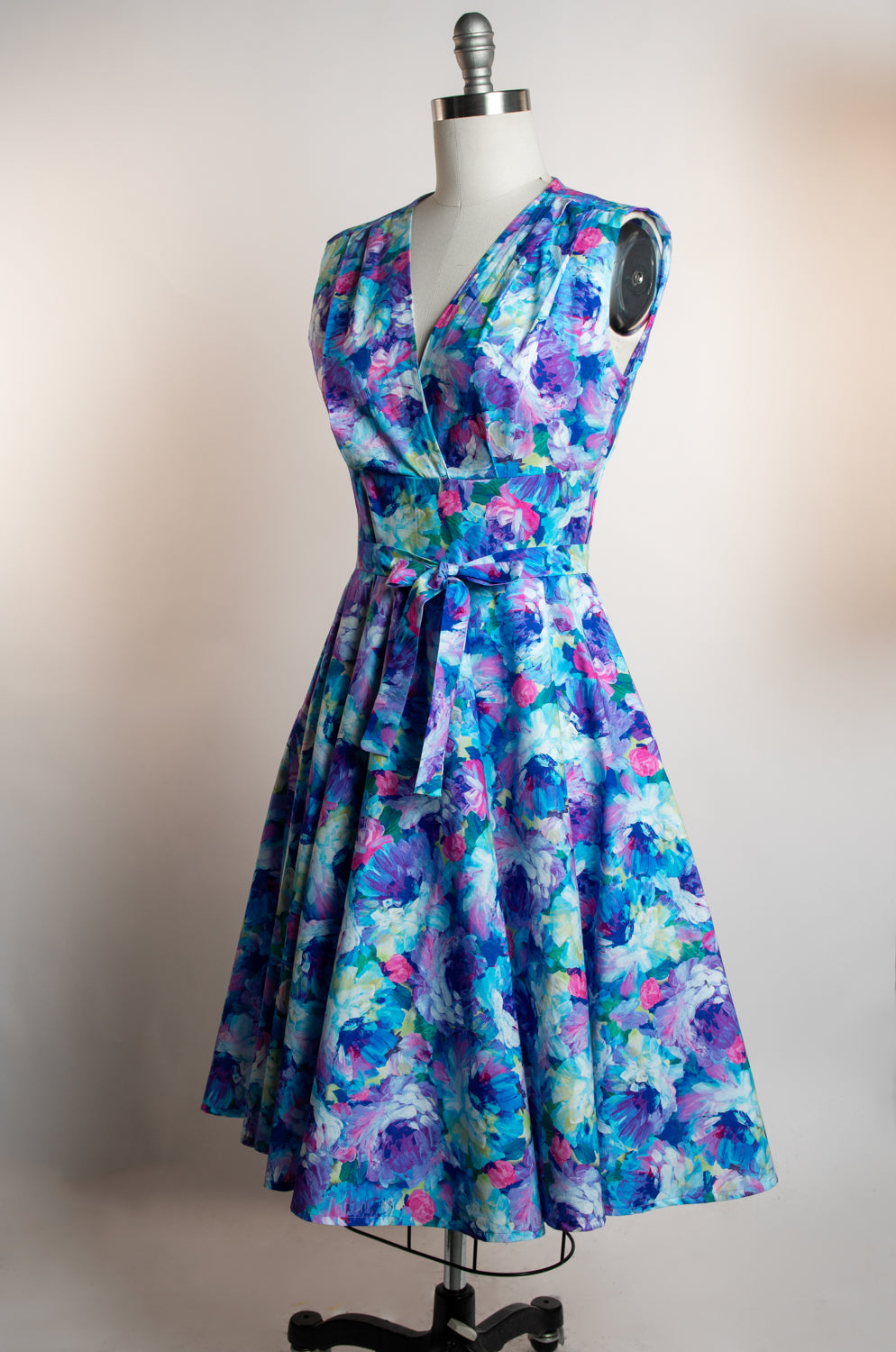 Milan Dress - Painted Roses, Violet