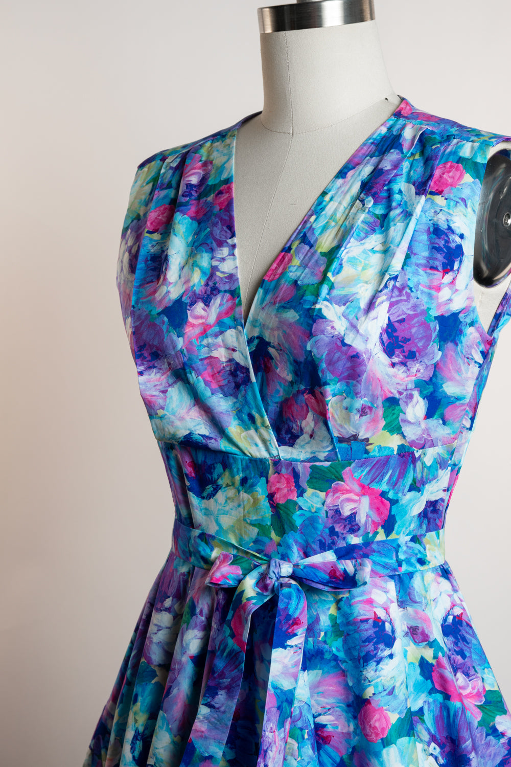 Milan Dress - Painted Roses, Violet