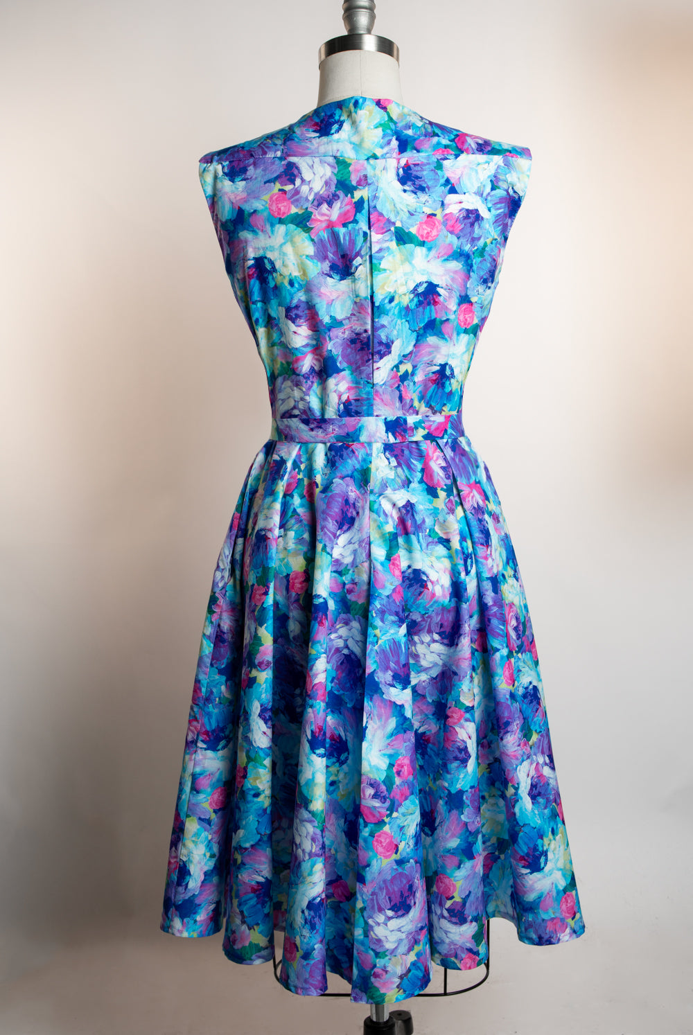 Milan Dress - Painted Roses, Violet