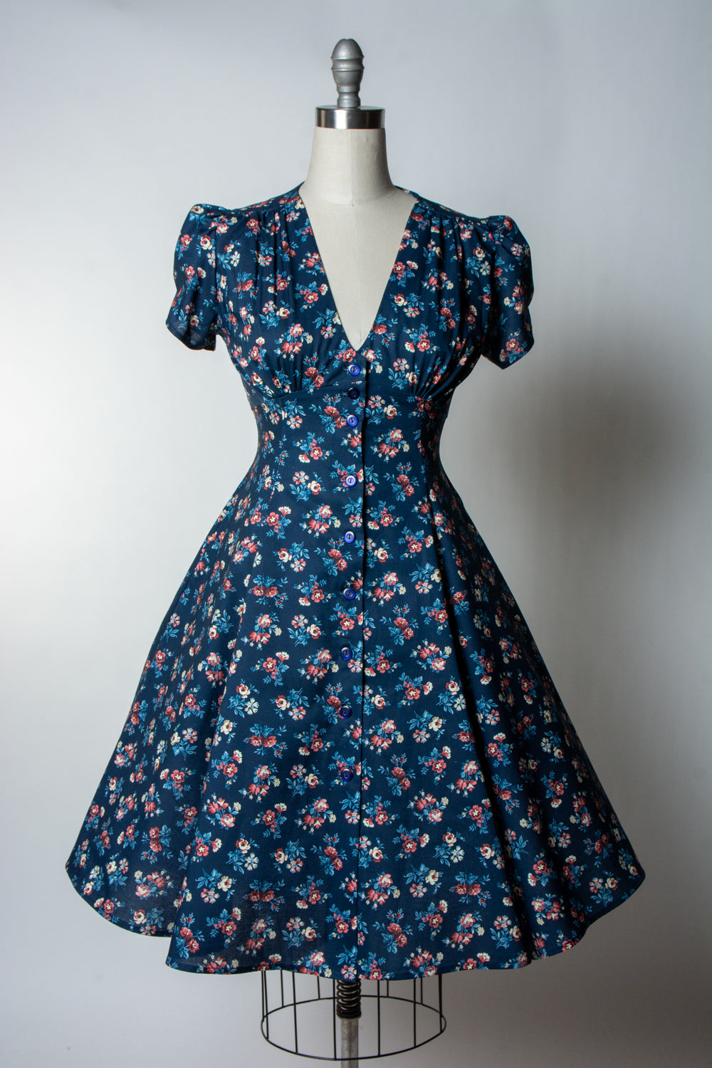 Millie Dress - Navy Cottage Floral