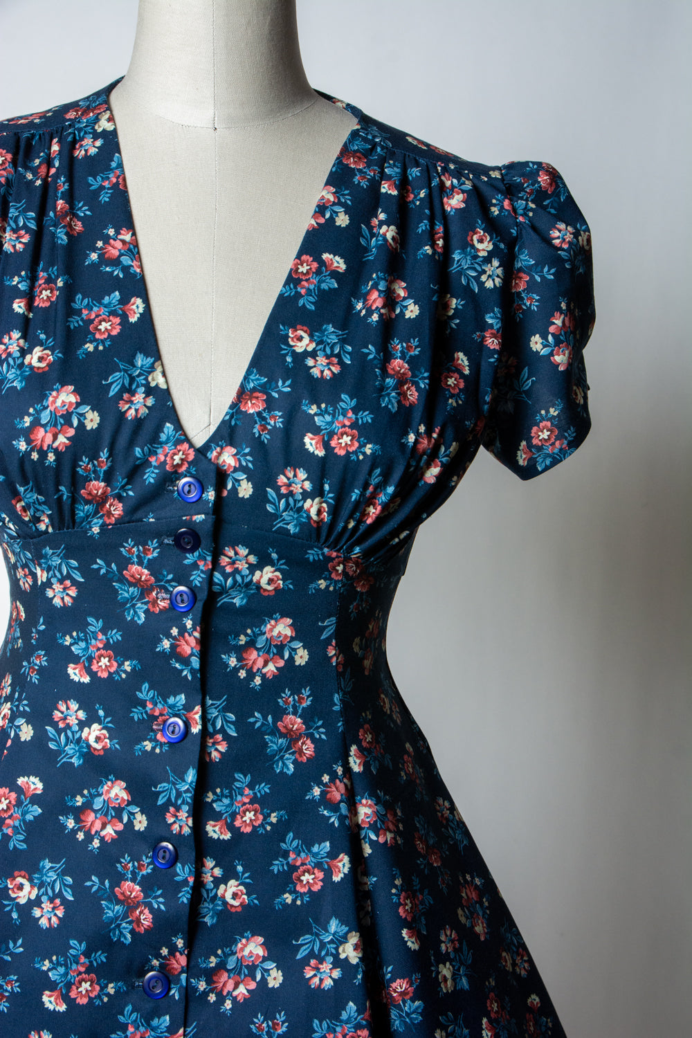 Millie Dress - Navy Cottage Floral