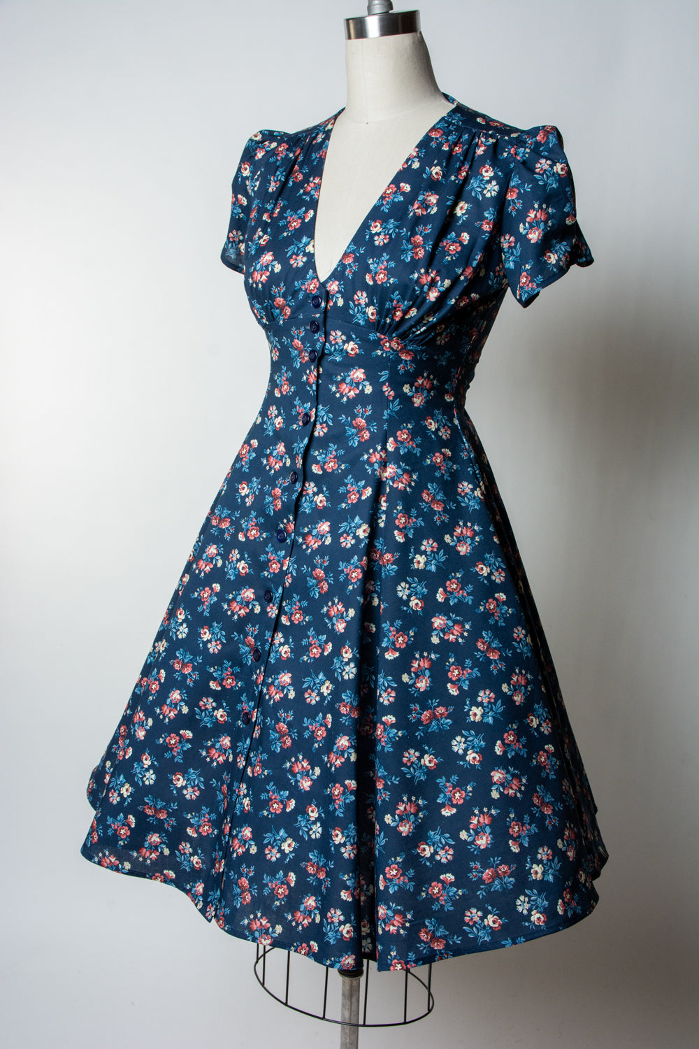 Millie Dress - Navy Cottage Floral