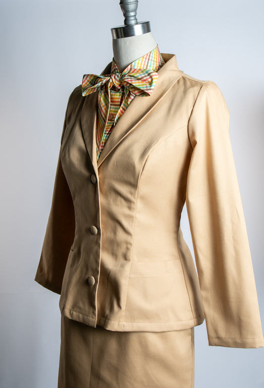Made-To-Order: Working Girl Blazer- Canvas, Butterscotch - Heart of Haute