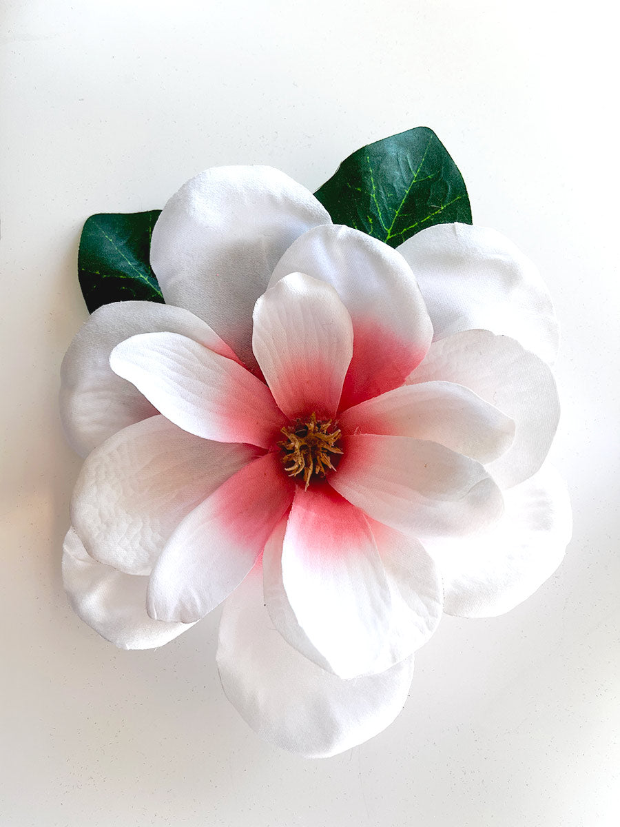 Pink Magnolia Hair Flower by NicCoCo Creations