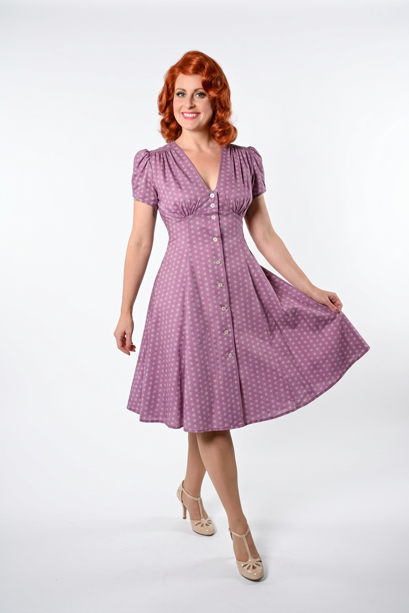 Millie Dress - Purple Flowers