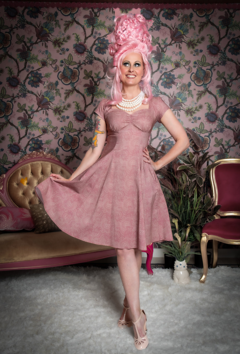 Bianca Dress - Tonal Paisley, Blush *sale
