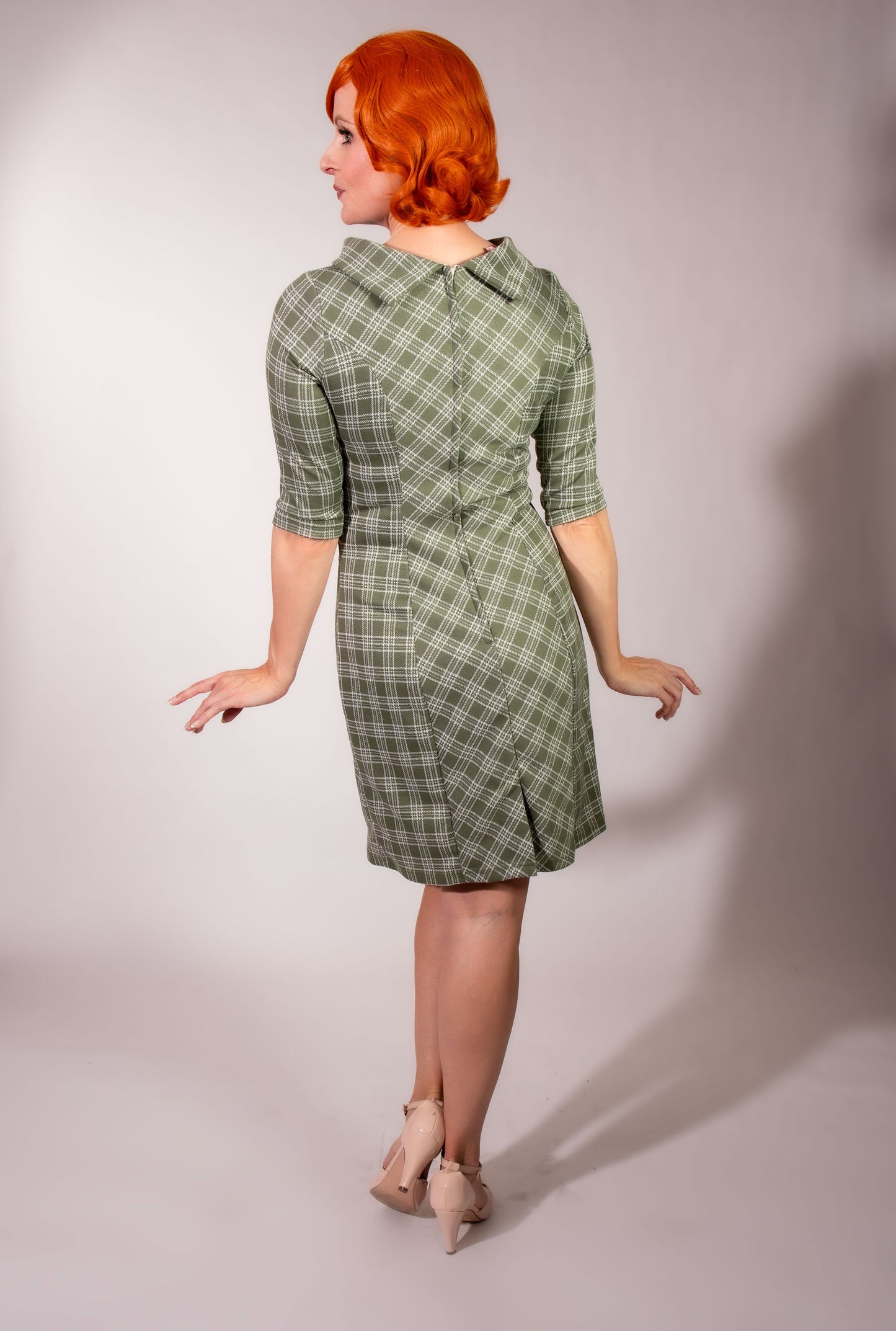 Dana Dress- Sage Plaid