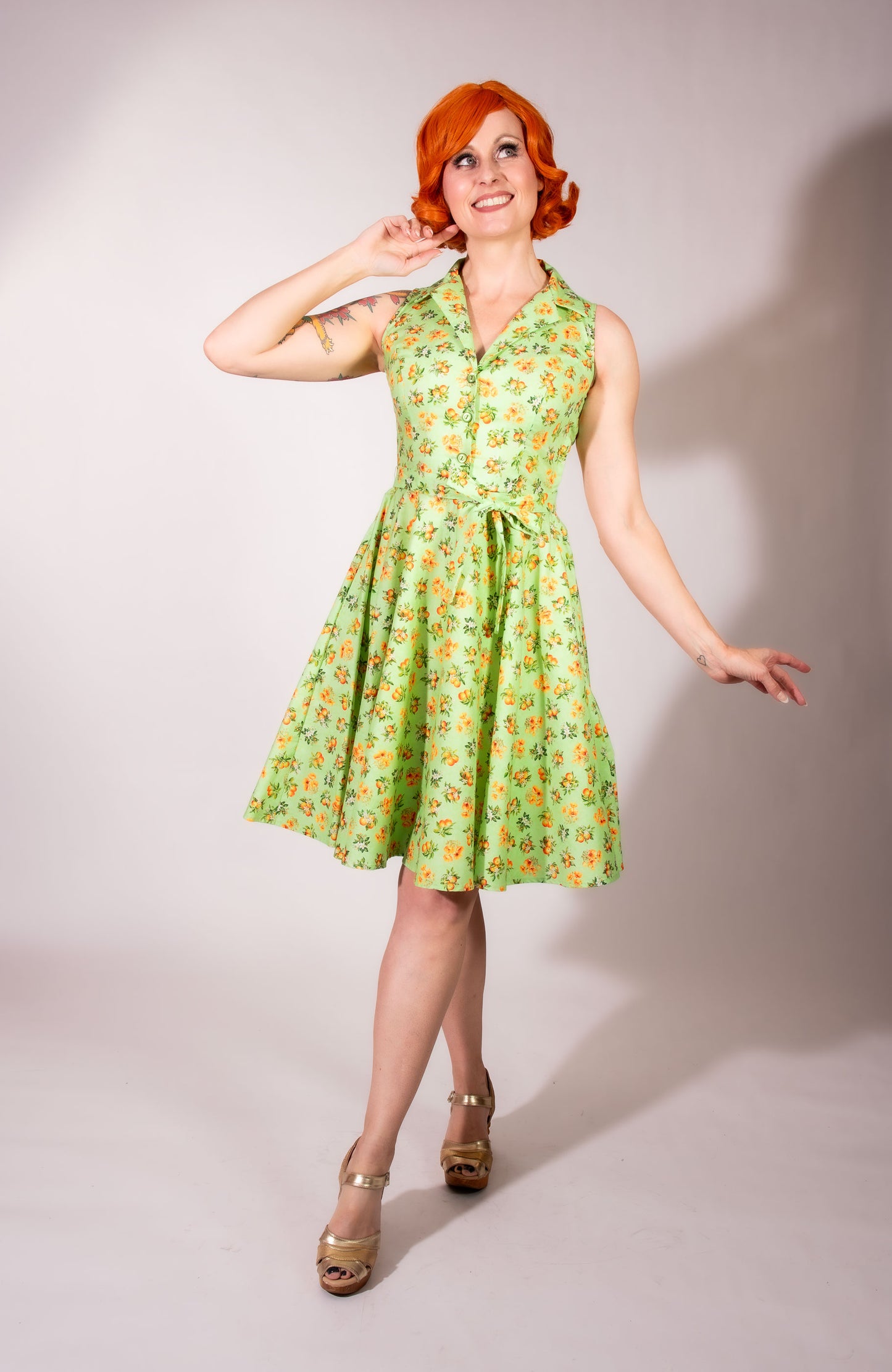 Staci Dress- Orange County, Lime