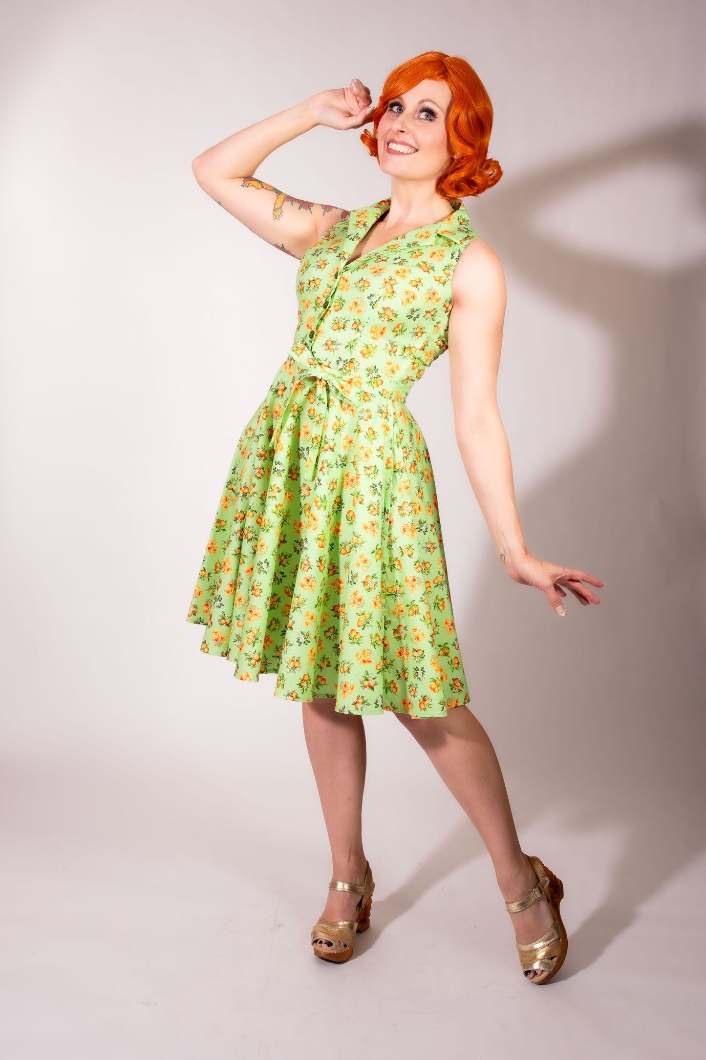 Staci Dress- Orange County, Lime