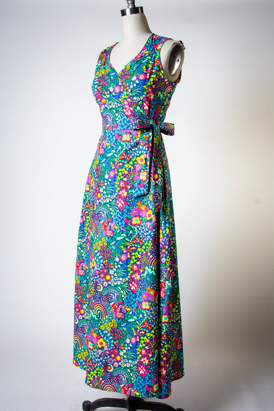 Reina Wrap Maxi Dress- Groovy Garden *sale