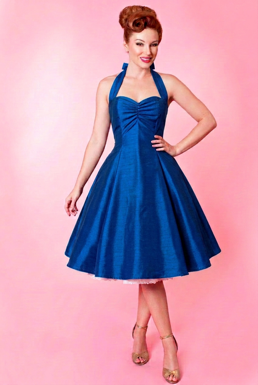 Sweetie Dress- Shantung, Royal Navy