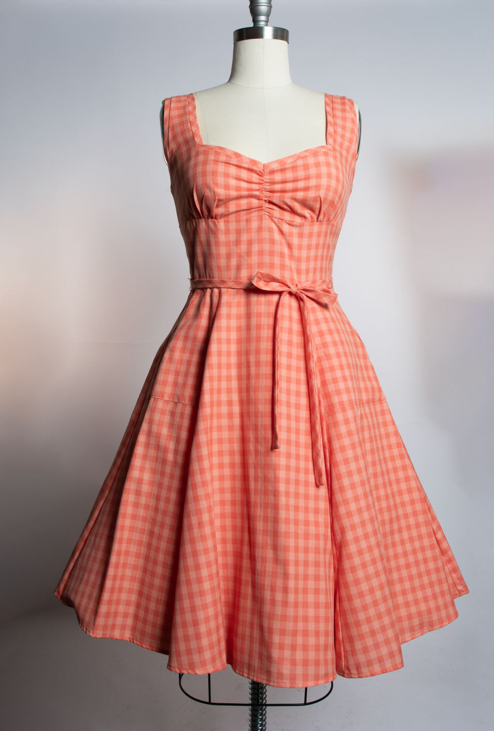 Sadie Dress - Peach Tonal Gingham