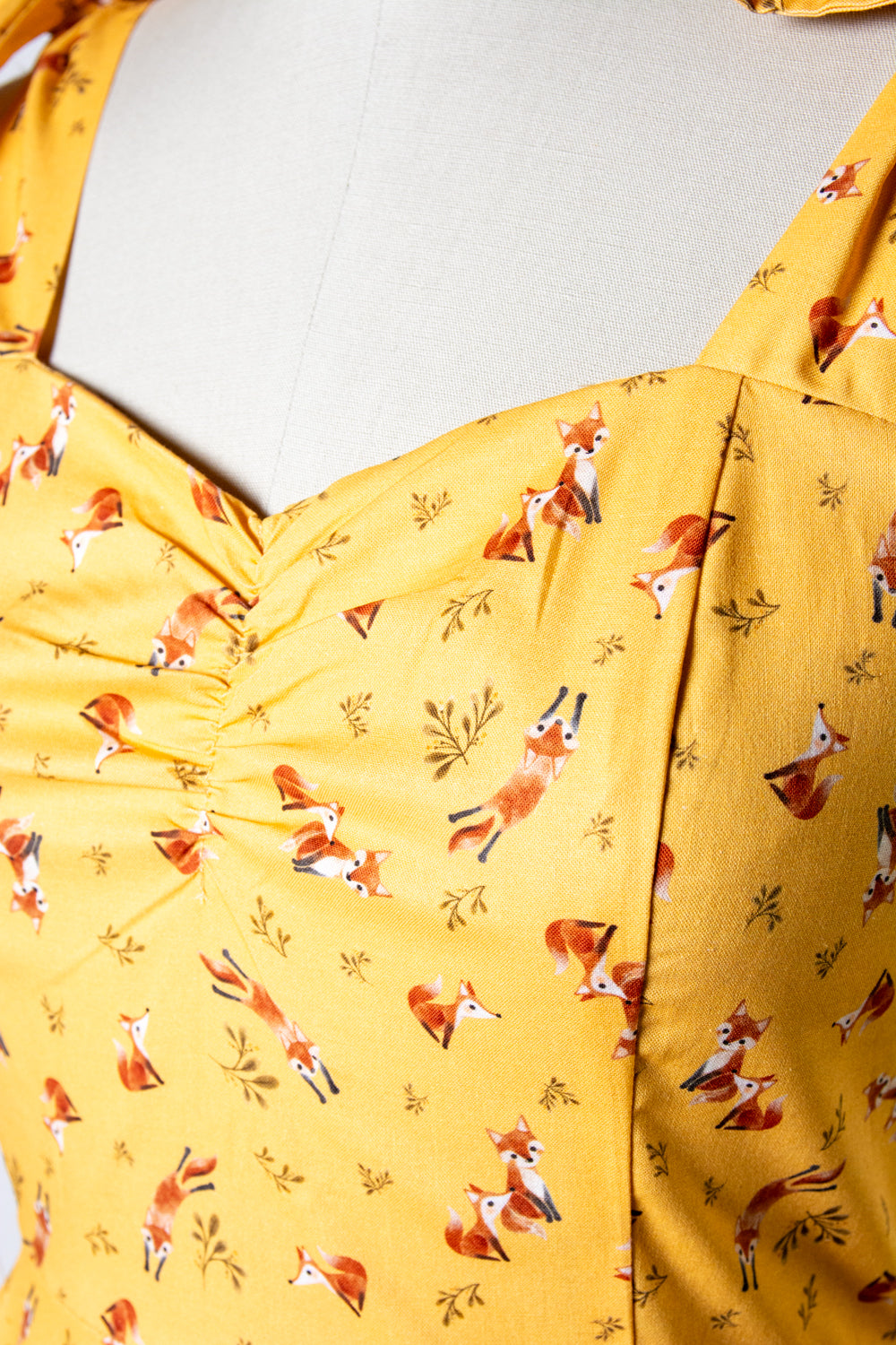 Sarah Swing Dress - Foxes, Mustard