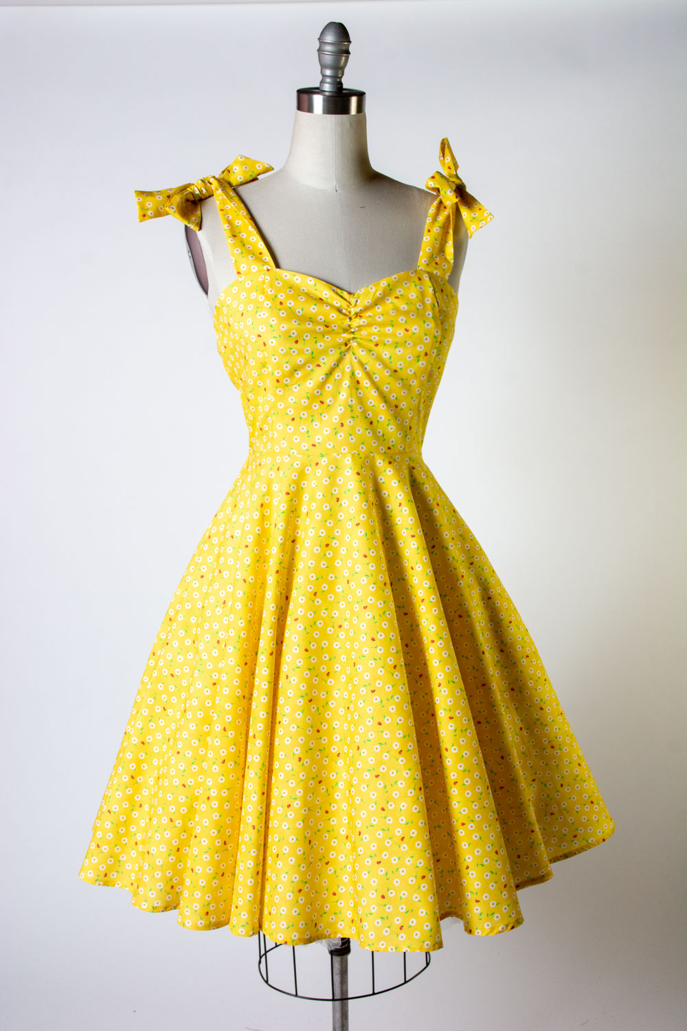Sarah Swing Dress- Ditsy Lady Bug, Yellow *sale