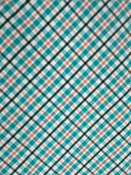 Teal Bias Plaid Fabric *sale