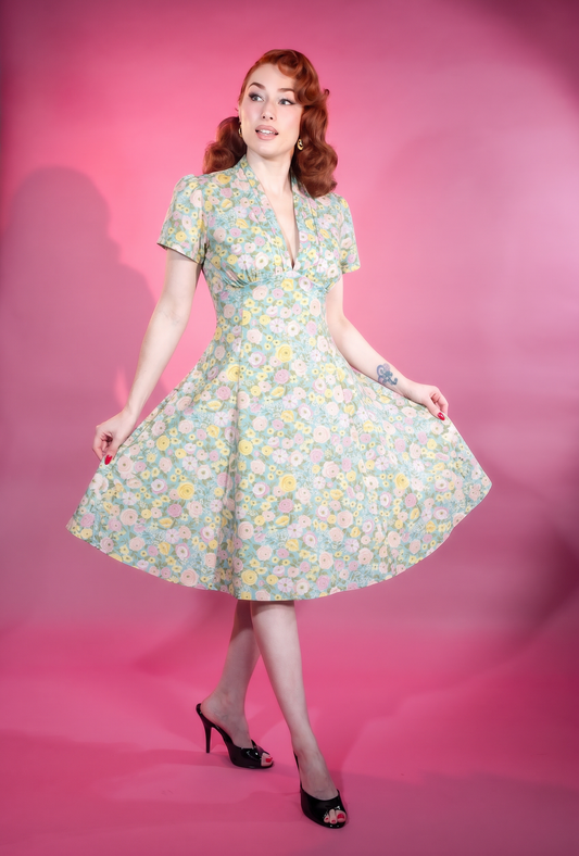 Madison Dress - Abigail Floral, Blue
