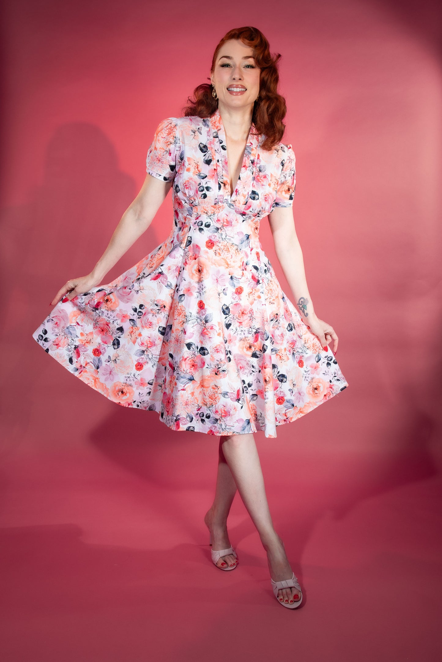 Madison Dress - Coral Bouquet