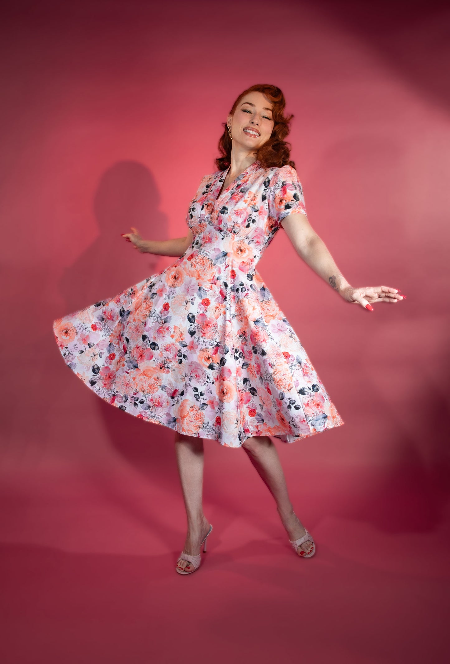 Madison Dress - Coral Bouquet