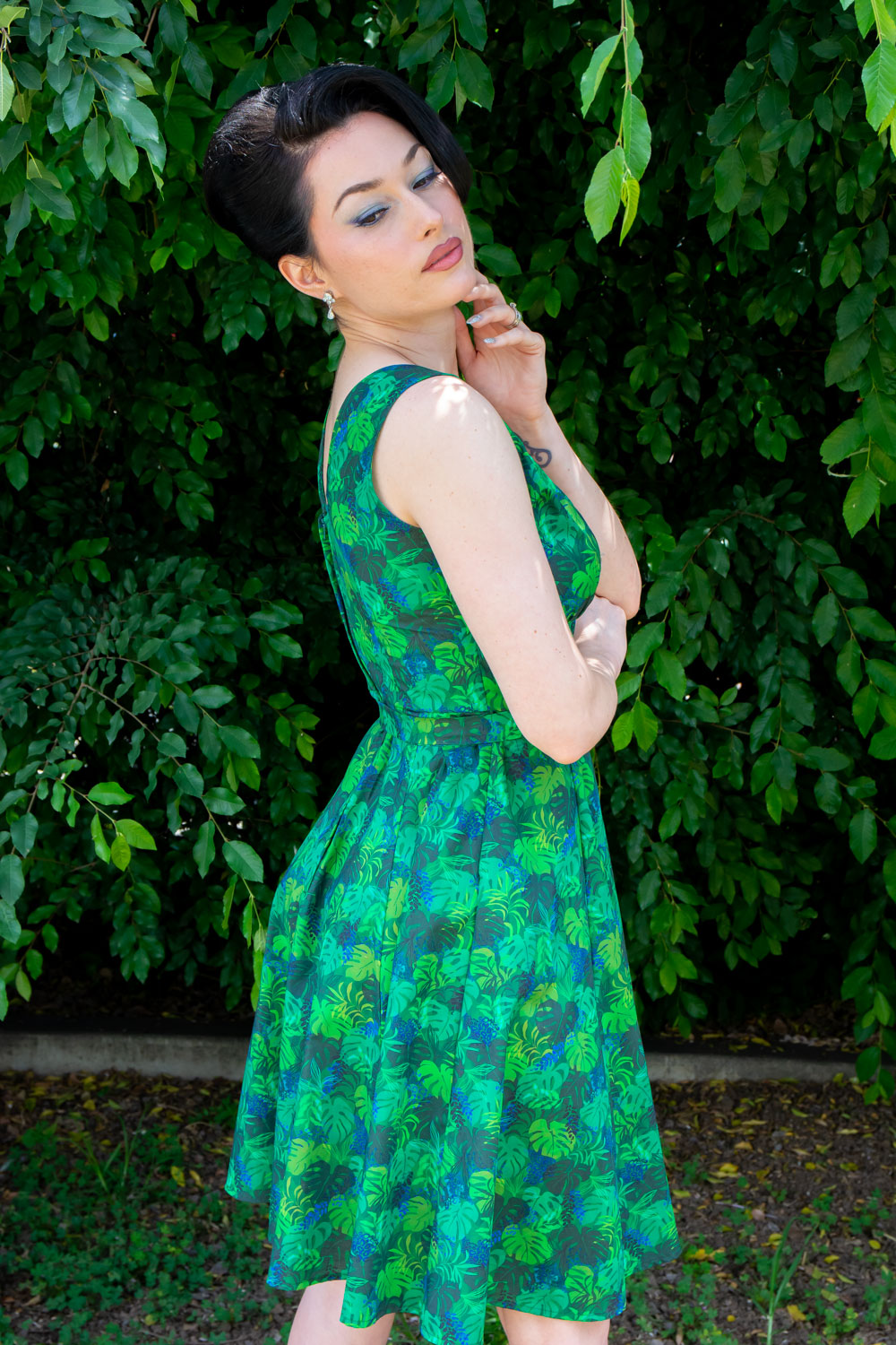 Marie Dress - Monstera Leaf