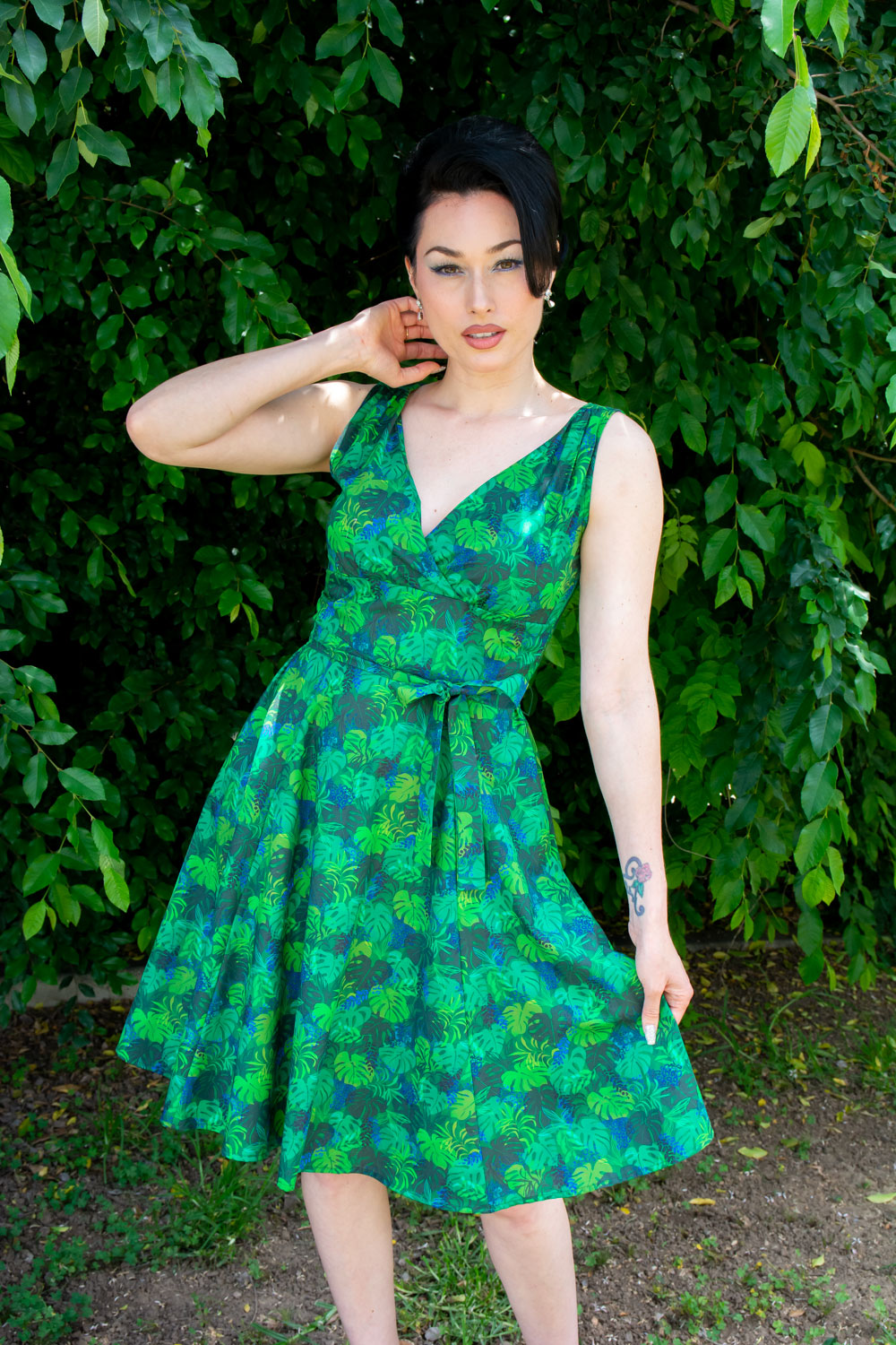 Marie Dress - Monstera Leaf