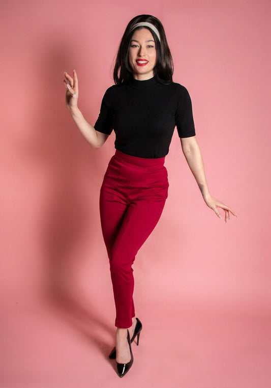 PRE-ORDER Cigarette Pant- Crimson