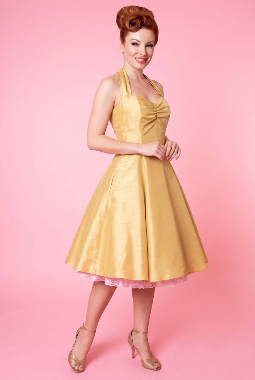 Sweetie Dress- Shantung, Gold