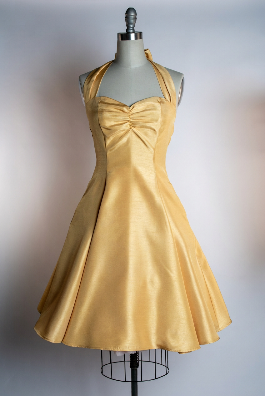 Sweetie Dress- Shantung, Gold